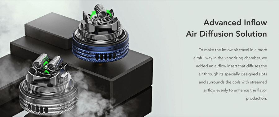 An advanced airflow system coupled with an adjustable airflow ring gives you the opportunity to discover your perfect vape - with your ideal level of vapour production.