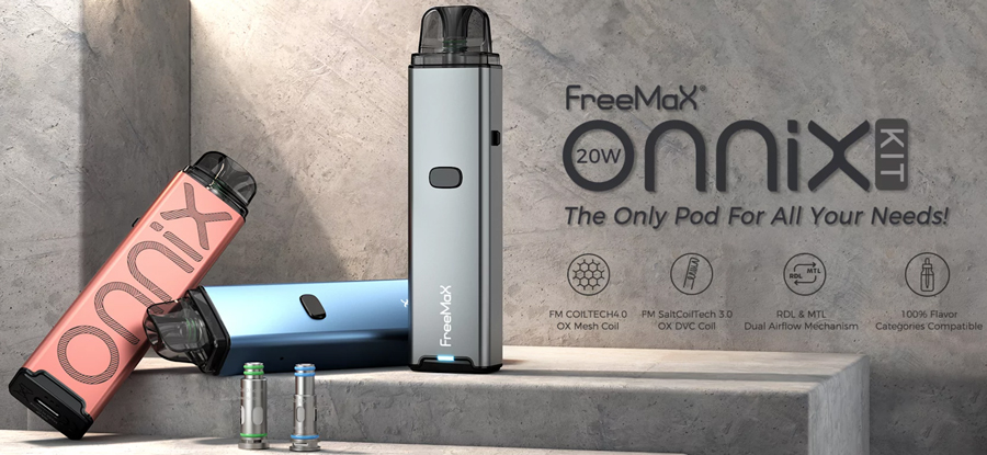 The Freemax Onnix pod kit is a compact option that can be used for both MTL & RDTL vaping.