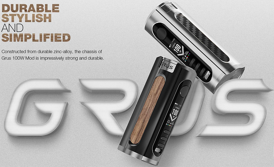 The Lost Vape Grus vape device has been designed for sub ohm vaping and features a high-end design.