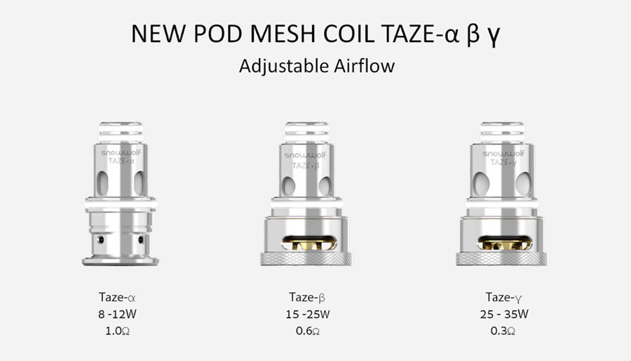 The P40 Mini kit and pods employ the Taze mesh coil series, available in a range of resistances as well as an advanced RBA variant.