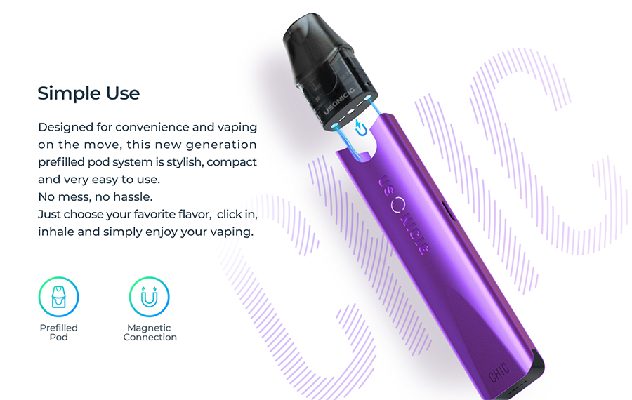 Designed to keep vaping simple, the Usonicig Chic kit combines inhale activation with prefilled pods for a hassle-free experience.