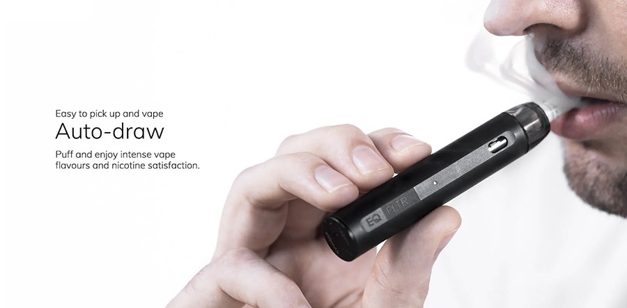 The Innokin EQ FLTR features an inhale activation with no buttons to contend with, for a simple operation.