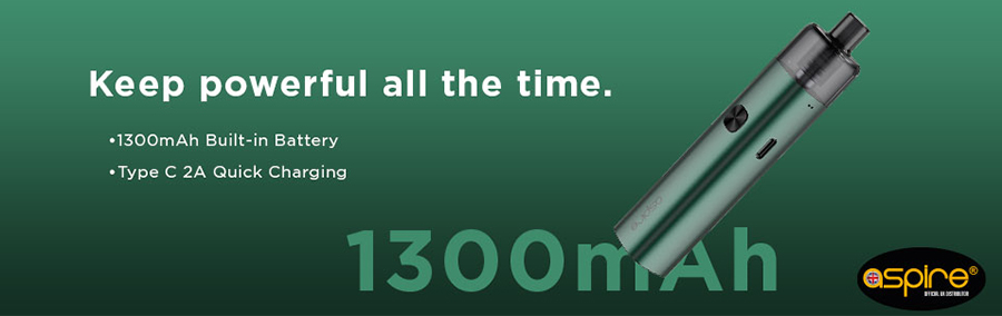 The Aspire AVP Cube pod kit is powered by a 1300mAh battery with Type C 2A quick charging and features 4 power modes from 10W to 16W.