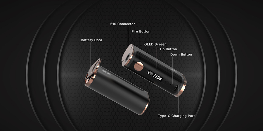 The Aspire Glint is a high performance sub ohm vape mod powered by a single 18650 battery which can be paired with the majority of vape tanks with a 510 connection.