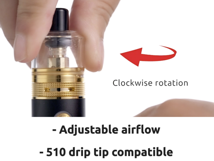 The DotStick 2ml tank features a sleek adjustable airflow, whether users are after a loose inhale or a tighter, more restricted draw.