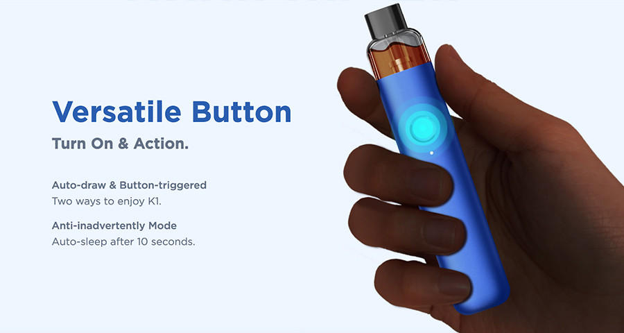 Single button activation means there are no confusing menu systems to deal with, you can vape at the push of a button.