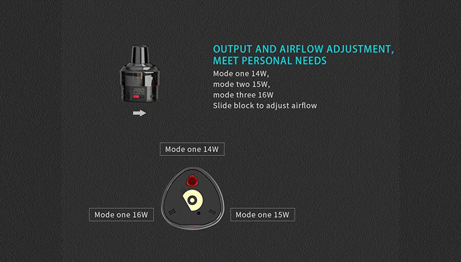 Select your preferred wattage level by rotating the pod and inserting it into the T1 vape kit.