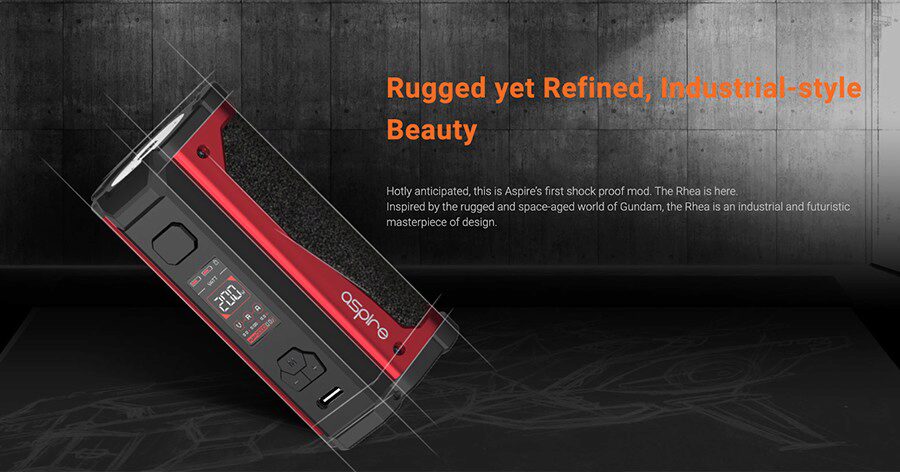 The Rhea sub ohm vape mod by Aspire is a hardwearing option that can be used to deliver either a MTL or DTL vape.