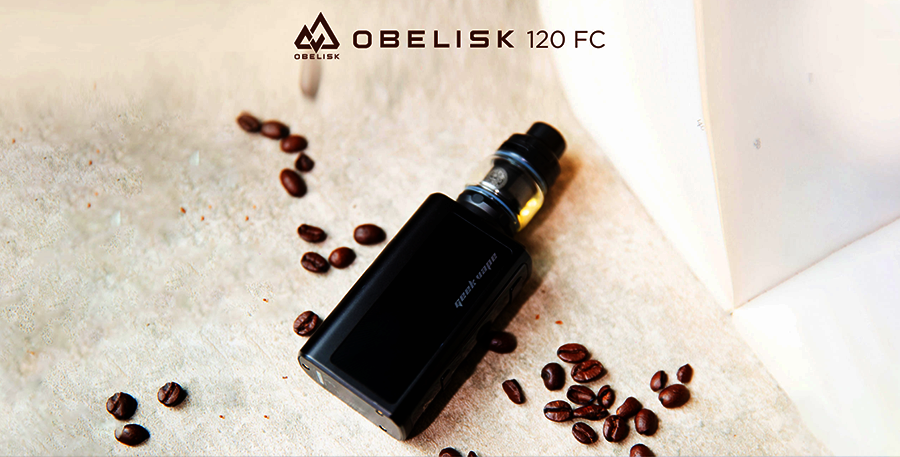 The GeekVape Obelisk FC sub ohm kit delivers a high wattage output and a battery that lasts longer between charges.