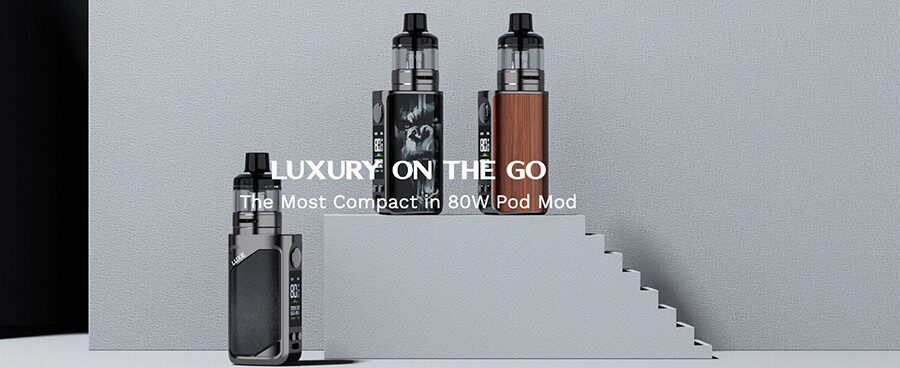 The Vaporesso Luxe 80 kit features a compact build and a high power output for pocket-friendly sub ohm vaping.