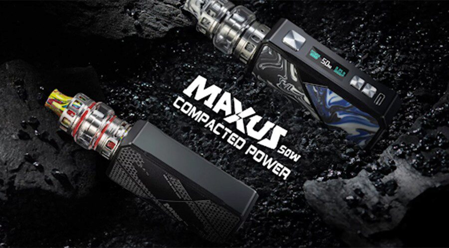 The Freemax Maxus 50W vape kit uses it's powerful design to create big clouds of vapour.