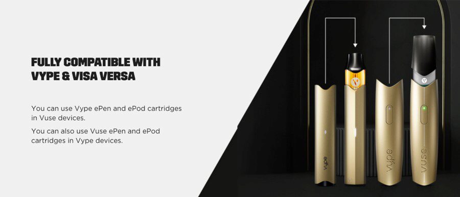 The Vuse ePod 2 vape pen is a versatile kit and is compatible with Vype pods too.