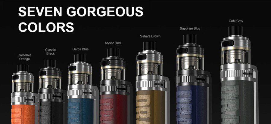 The VooPoo Drag S kit features a range of different colours including many design options.
