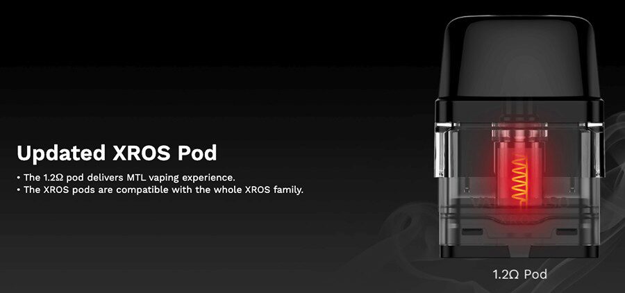 The 1.2 Ohm XROS pods create a small amount of vapour and are the perfect choice for MTL vaping. 