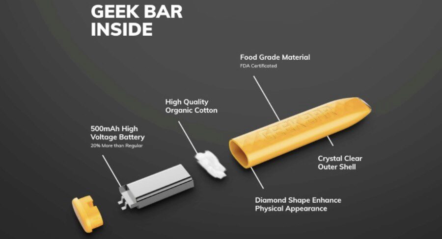 The Geek Bar disposable vape kit is portable, pocket-sized and has a trendy look, so you can bring it with you on the go.