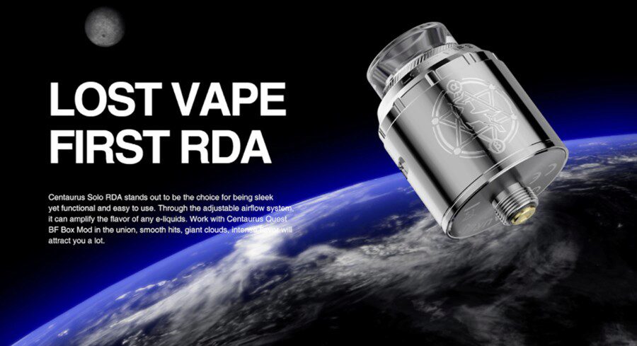 The Centaurus Solo RDA can be combined with single coil builds and produces a large amount of vapour and superior flavour.