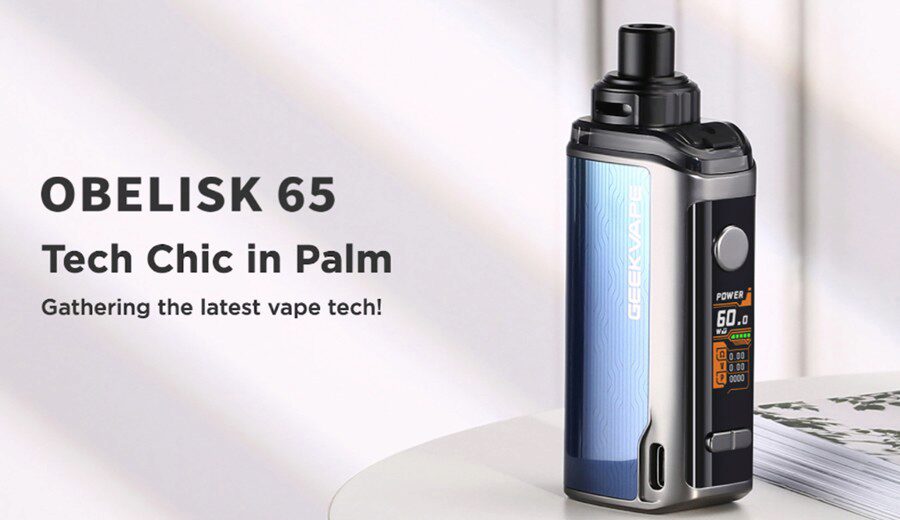 Combining a high power output and a compact design, the GeekVape Obelisk 65 pod vape kit is the ideal option for sub ohm vaping on the go.
