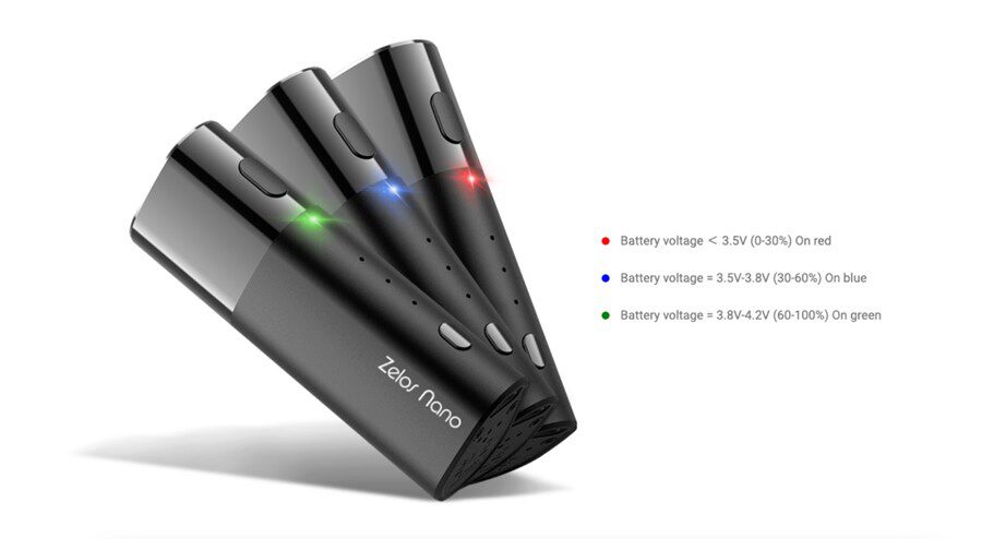 The Aspire Zelos Nano vape kit is ideal for vapers that don’t have time to constantly charge their kit, as it features a 1600mAh built-in battery.