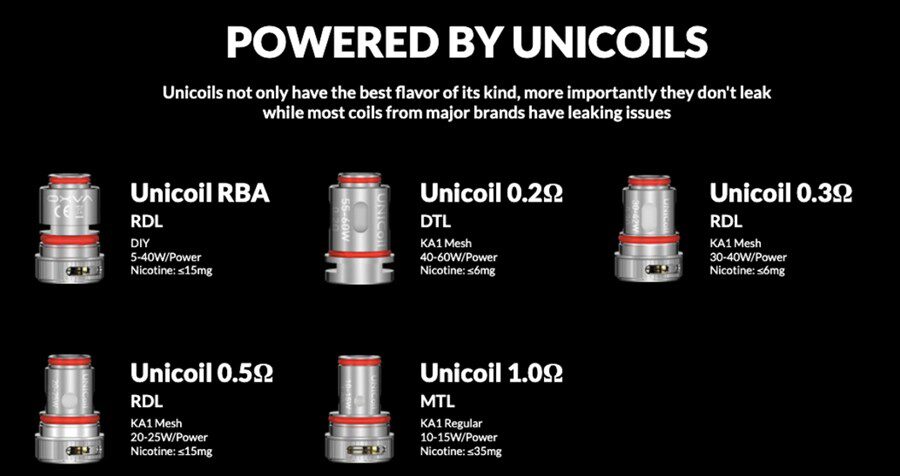 Choose between MTL and DTL coils that give you the option of vaping your way whether you prefer large or discreet vapour production.