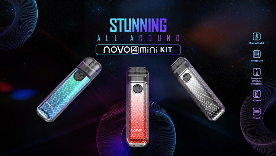 Rely on your Smok Novo Mini 4 kit wherever you go thanks to its small size and large battery.