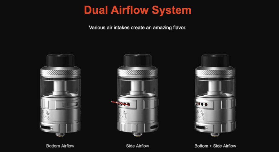 Experience a tighter or looser inhale with the Fat Rabbit RTA and its new dual airflow system.