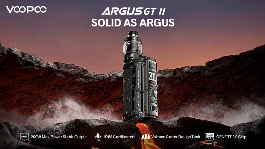 A tough and powerful sub ohm kit, the VooPoo Argus GT II kit is a reliable option that creates large amounts of vapour.