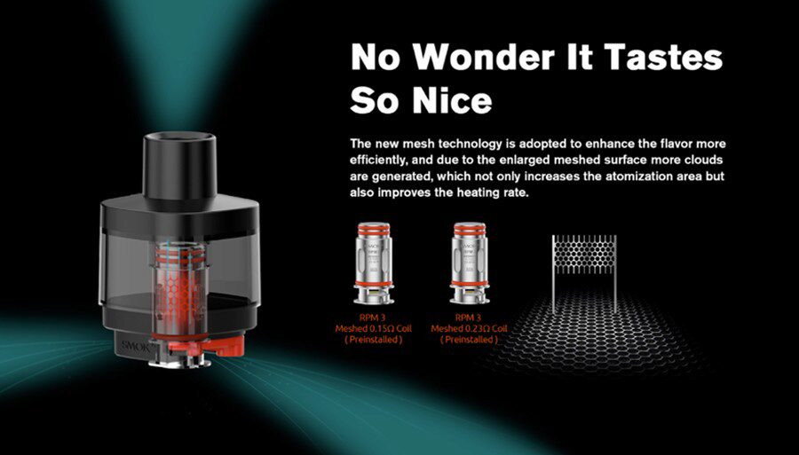 The Smok RPM 3 coils feature mesh technology for better flavour and increased vapour production. 