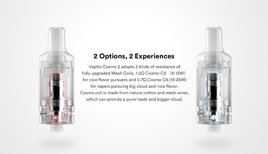 Image shows the two different coils users can choose for the different style vapes.
