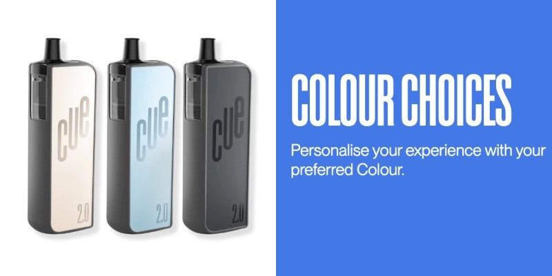 Cue 2.0 Colours” OLED screen, wattage, coil and battery tracking