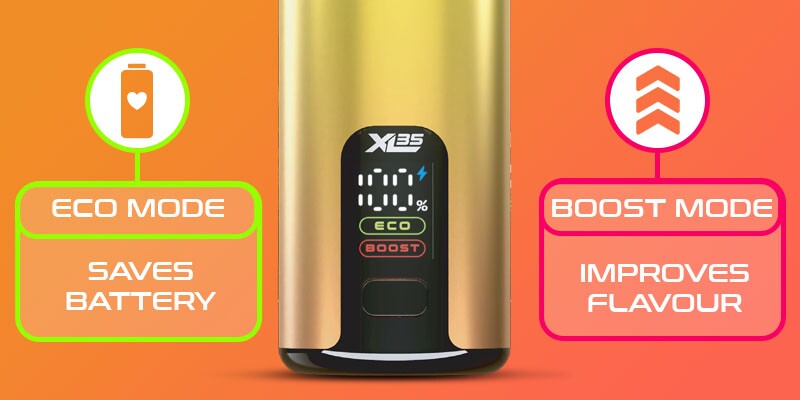 IVG XL35 vape kit’s Eco and Boost Modes