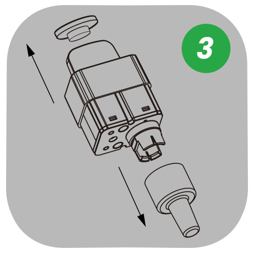 Remove Rubber Bung and Cap