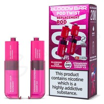Blueberry Sour Raspberry & Strawberry Raspberry Cherry Ice Bloody Bar Pod Twist 20K Refill Pack