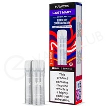 Blueberry Sour Raspberry Hawcos x Lost Mary Crystal Pro Prefilled Pods