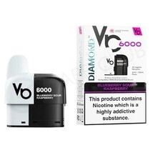 Blueberry Sour Raspberry Vapes Bars Diamond 6000 Refill Pack