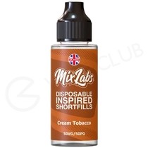 Cream Tobacco Shortfill E-Liquid by Mix Labs 100ml