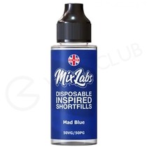 Mad Blue Shortfill E-Liquid by Mix Labs 100ml