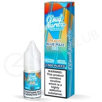 Peach Blue Razz Ice Nic Salt E-Liquid by Cloud Nurdz Bar Salts
