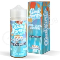 Peach Blue Razz Ice Shortfill E-Liquid by Cloud Nurdz Bar Juice 100ml