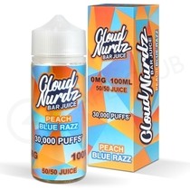 Peach Blue Razz Shortfill E-Liquid by Cloud Nurdz Bar Juice 100ml