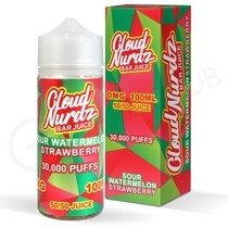Sour Watermelon Strawberry Shortfill E-Liquid by Cloud Nurdz Bar Juice 100ml