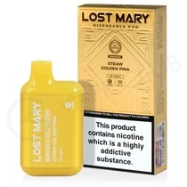 Straw Golden Pina Lost Mary BM600S Gold Edition Disposable Vape