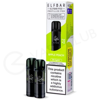 Apple Peach Elf Bar 600 Prefilled Pods