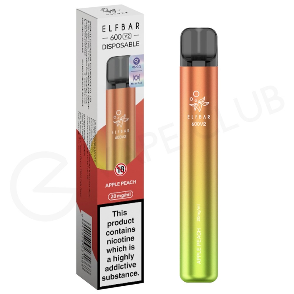 Apple Peach Elf Bar 600 V2 Disposable Vape