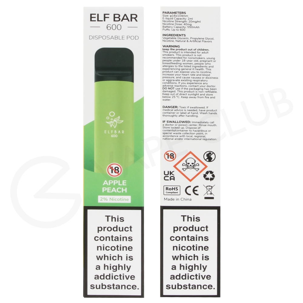 Elf Bar 600 Disposable Device 1% — Dr Vapes