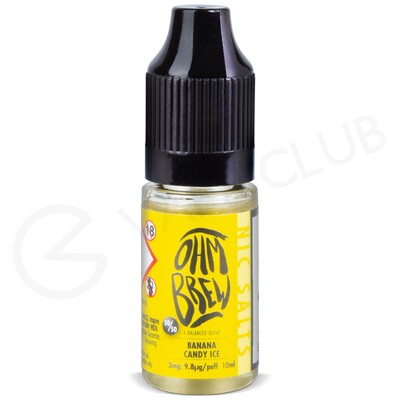 Banana Candy Ice E-Liquid by Ohm Brew 50/50 Nic Salts