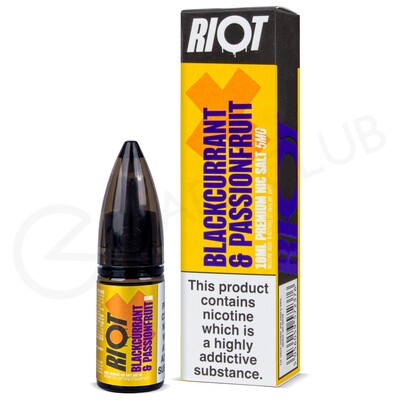 Blackcurrant & Passionfruit Nic Salt E-Liquid by Riot X