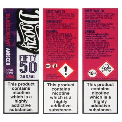 Blackcurrant Aniseed E-Liquid by Doozy Fifty 50 | 5 for £10