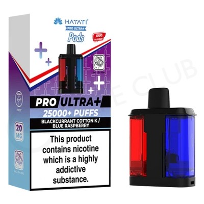 Blackcurrant Cotton K & Blue Raspberry Hayati Pro Ultra Plus Refill Pack