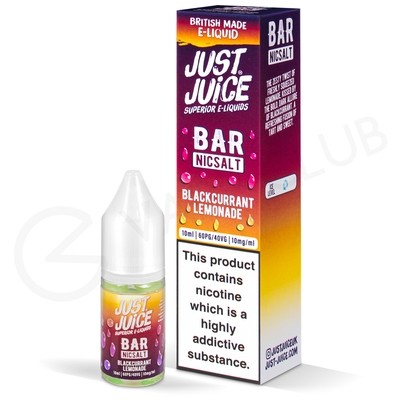 Blackcurrant Lemonade Nic Salt E-Liquid by Just Juice Bar