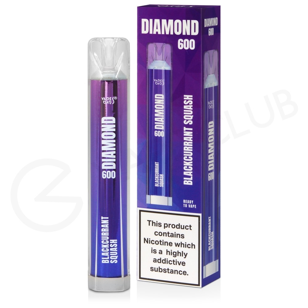 Blackcurrant Squash Vapes Bars Diamond 600 Disposable Vape